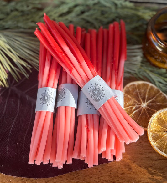 Twigs candles / bundle of 10 / pink