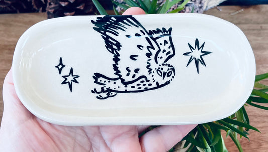 Owl tray / ceramic