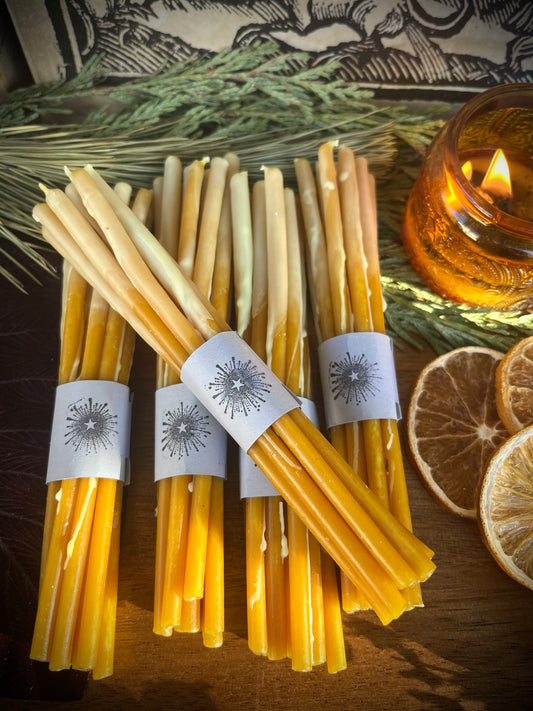 Twigs candles / bundle of 10 / gold